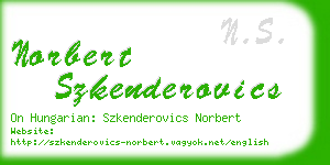 norbert szkenderovics business card